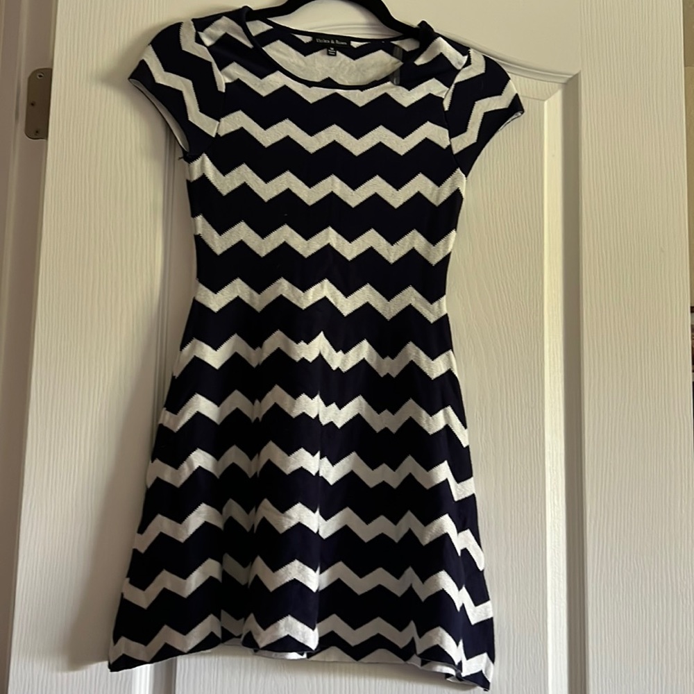 Blue and white dress